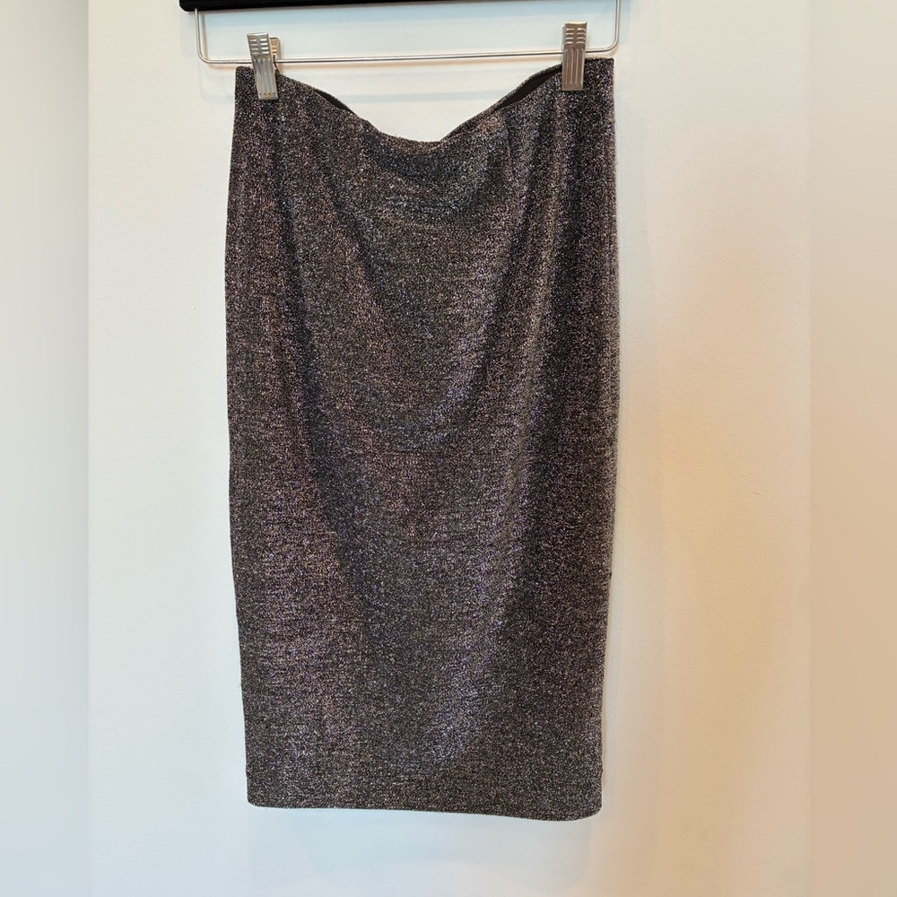 Express Shimmering Black/ Silver Pencil Skirt